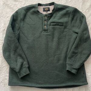 Lee Men's Forest Green Henley Sweatshirt